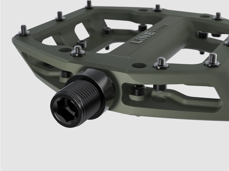 Trek Line Elite Flat Pedal Set in Olive Green-2